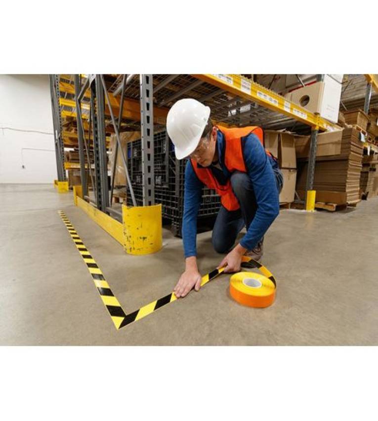 Rouleau adhésif universel pour le marquage d'objets 33m jaune/noir